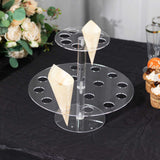 2 Tier 24-Slot Clear Acrylic Waffle Cone Holder Food Display Stand