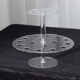 2 Tier 24-Slot Clear Acrylic Waffle Cone Holder Food Display Stand