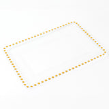 6 Pack Disposable Serving Platters with Gold Beaded Rim#whtbkgd