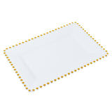 6 Pack Disposable Serving Platters with Gold Beaded Rim#whtbkgd