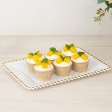 6 Pack Disposable Serving Platters with Gold Beaded Rim