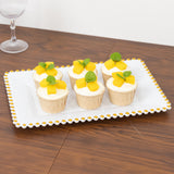 6 Pack Disposable Serving Platters with Gold Beaded Rim