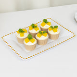 6 Pack Disposable Serving Platters with Gold Beaded Rim