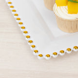 6 Pack Disposable Serving Platters with Gold Beaded Rim