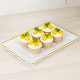 6 Pack Disposable Serving Platters with Gold Beaded Rim