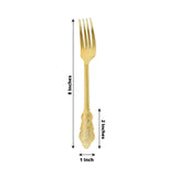 24 Pack | Metallic Gold 8inch Baroque Style Heavy Duty Plastic Forks
