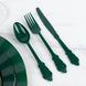 72 Pack Hunter Emerald Green Plastic Silverware Set in Baroque Style