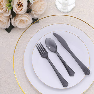 Durable and Versatile Transparent Black Cutlery Set