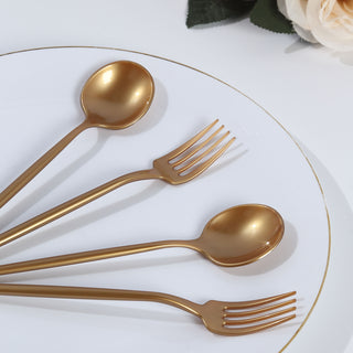 <h3 style="margin-left:0px;"><strong>Durability Meets Convenience - Gold Dessert Forks and Spoons</strong>