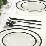 60 Pack Plastic Silverware Set, Black Heavy Duty Disposable Sleek Utensil Cutlery