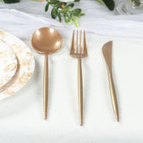 60 Pack Plastic Silverware Set, Gold Heavy Duty Disposable Sleek Utensil Cutlery