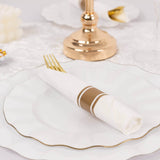 Set of 24 Pre Rolled White Paper Napkins with Gold Plastic Silverware