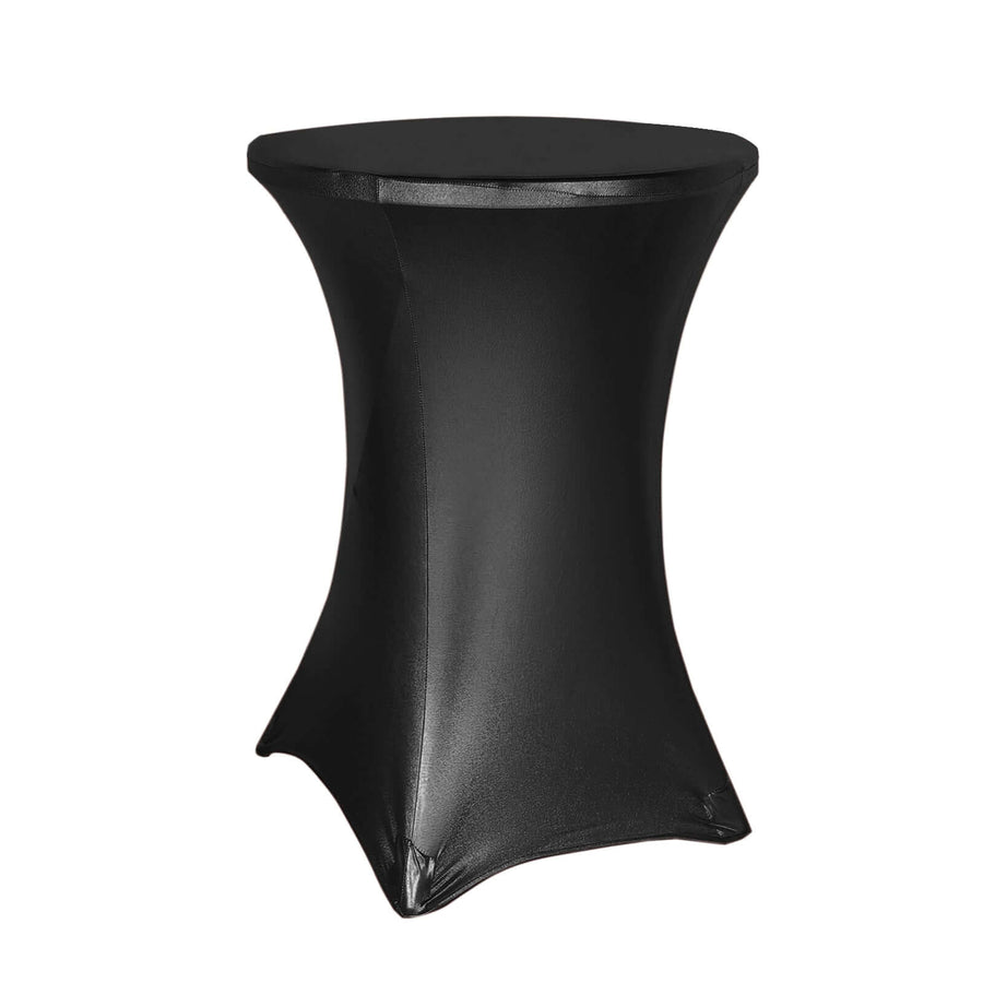 32inch Dia Premium Metallic Black Spandex Highboy Cocktail Table Cover