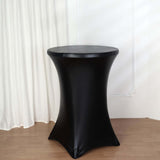 32inch Dia Premium Metallic Black Spandex Highboy Cocktail Table Cover