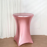 32inch Dia Premium Metallic Rose Gold Spandex Highboy Cocktail Table Cover