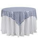 60"x60" Duchess Sequin Tablecloth Overlay, Square Table Overlay - Dusty Blue