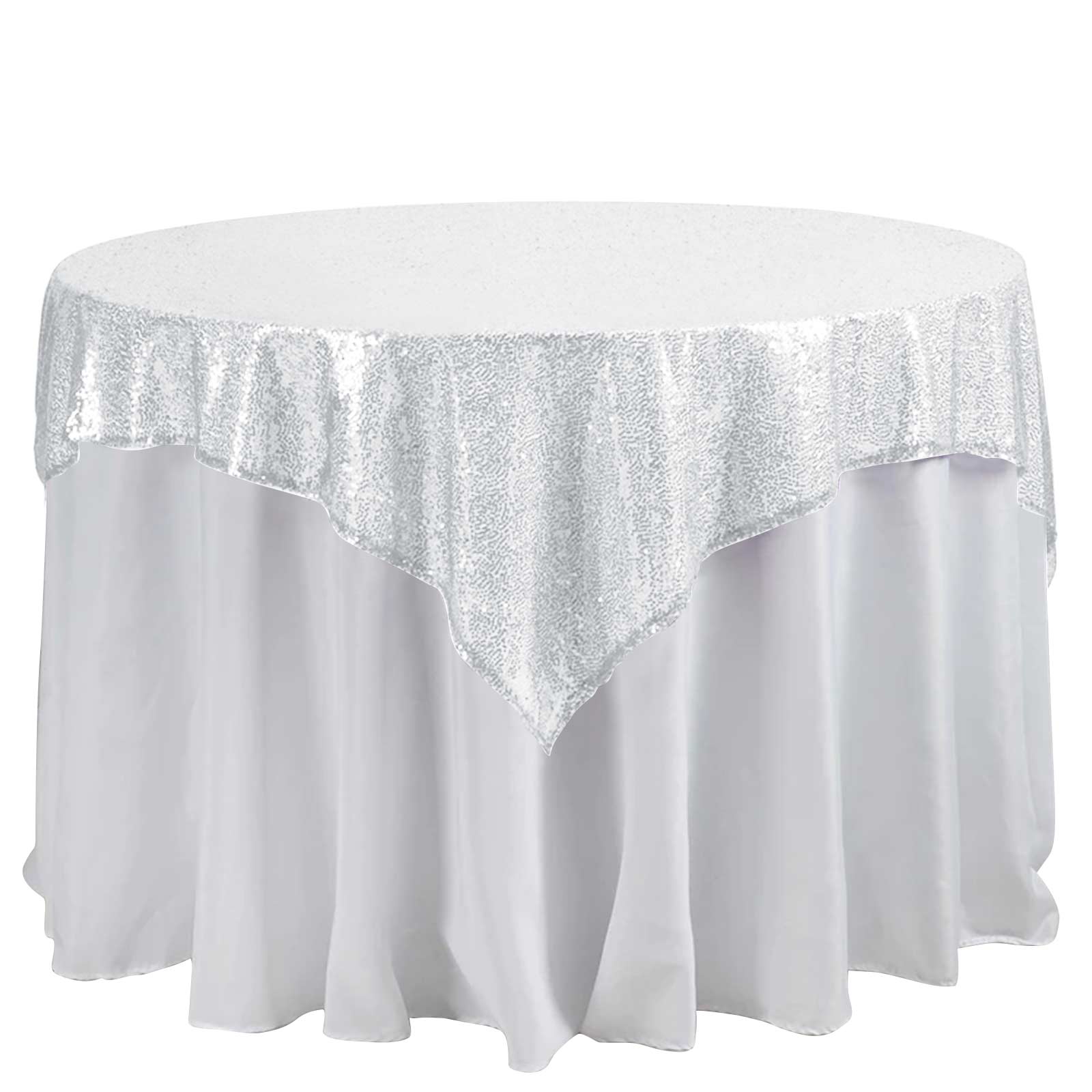 White Sequin Tablecloth