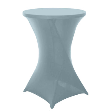 Dusty Blue Highboy Spandex Cocktail Table Cover, Fitted Stretch Tablecloth for 24"-32" Dia High Top Tables