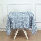 54inch Dusty Blue 3D Leaf Petal Taffeta Fabric Square Tablecloth