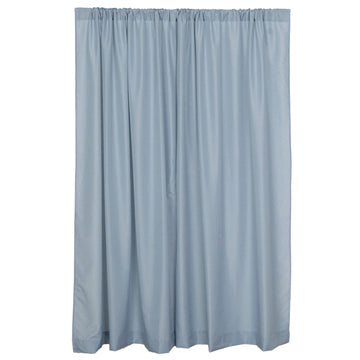 2 Pack Dusty Blue Polyester Event Curtain Drapes, 10ftx8ft Backdrop Event Panels With Rod Pockets 130 GSM