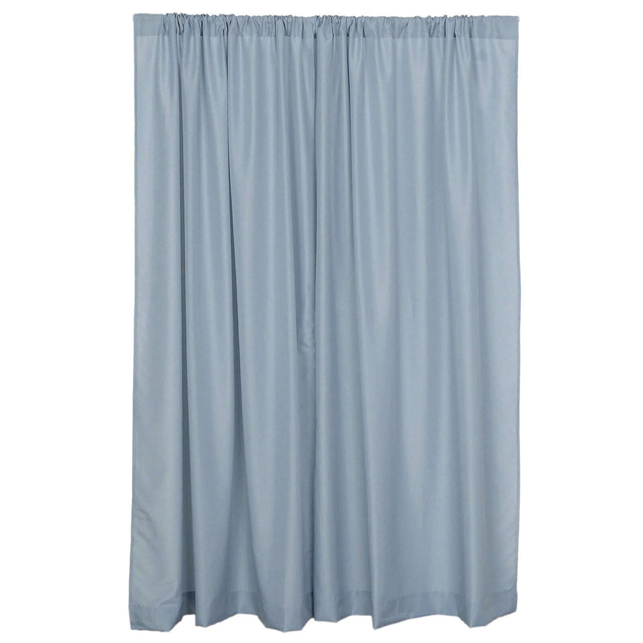 2 Pack Dusty Blue Polyester Event Curtain Drapes, 10ftx8ft Backdrop Event Panels With Rod Pockets