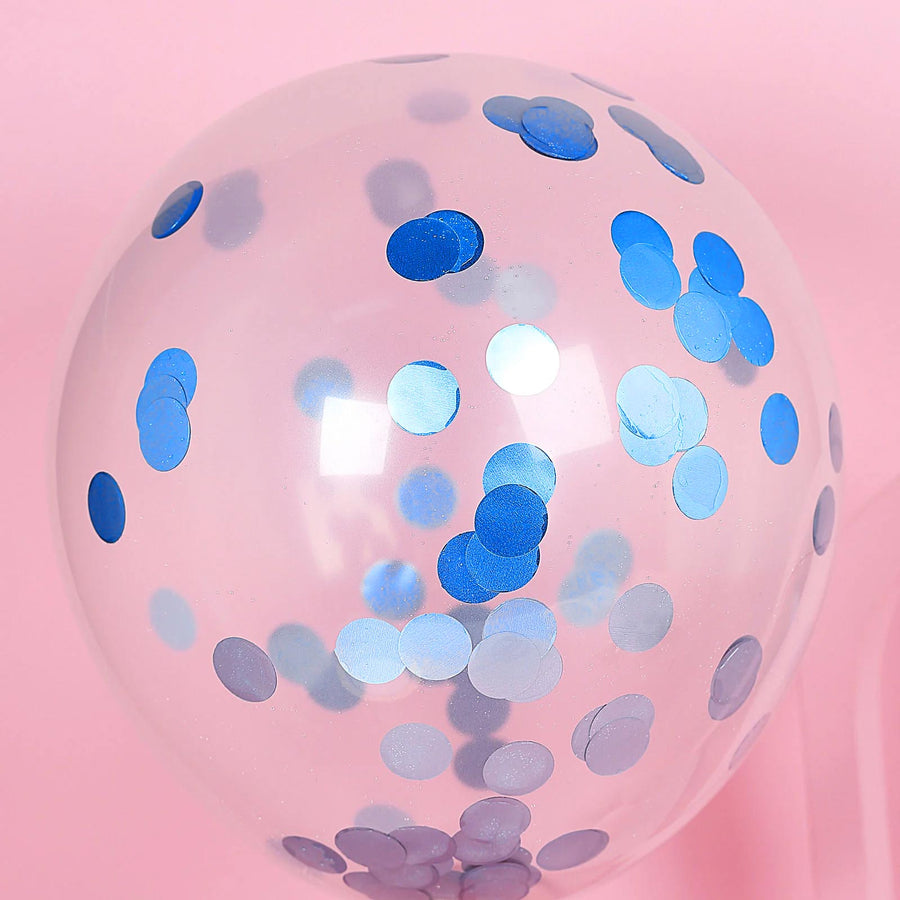18G Bag | Dusty Blue Round Foil Metallic Table Confetti Dots, Balloon Confetti Decor