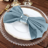 20 Inch x 20 Inch Cloth Dinner Napkins in Dusty Blue Seamless Reusable 5 Pack