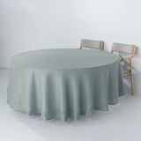 108inch Dusty Blue Linen Round Tablecloth | Slubby Textured Wrinkle Resistant Tablecloth