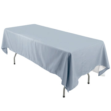 60"x126" Dusty Blue Seamless Polyester Rectangular Tablecloth
