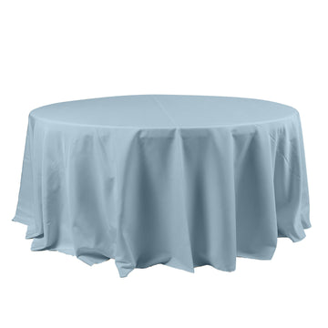 120" Dusty Blue Seamless Polyester Round Tablecloth