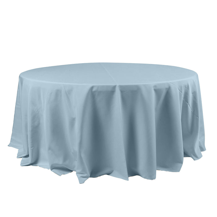 120 inches Dusty Blue Polyester Round Tablecloth