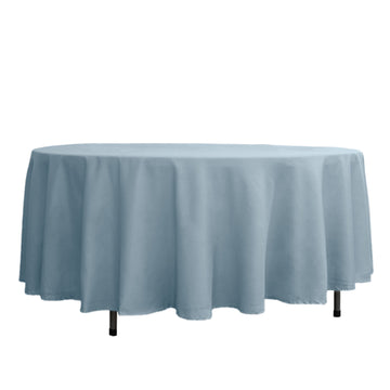 108" Dusty Blue Seamless Polyester Round Tablecloth