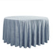120inch Dusty Blue Seamless Premium Velvet Round Tablecloth, Reusable Linen