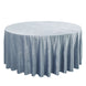 120inch Dusty Blue Seamless Premium Velvet Round Tablecloth, Reusable Linen