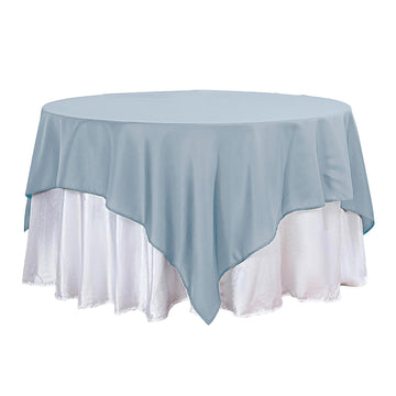 90"x90" Dusty Blue Seamless Square Polyester Table Overlay