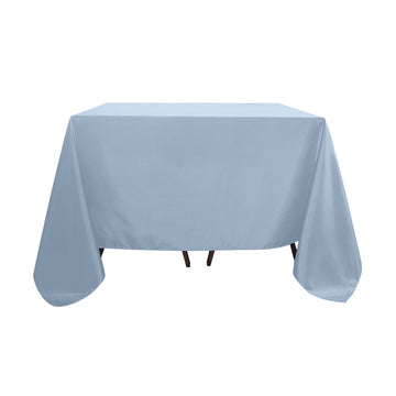 Dusty Blue Polyester Square Tablecloth 90"x90"