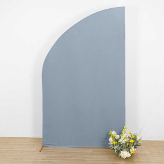 Enhance Your Wedding Decor with the Dusty Blue Spandex Fitted Wedding Arch Cover