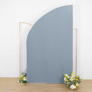 Elevate Your Wedding Ceremony with the Dusty Blue Spandex Fitted Wedding Arch Cover