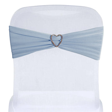 5 Pack | 5"x12" Dusty Blue Spandex Stretch Chair Sashes Bands