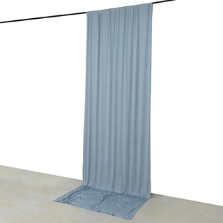 <strong>Wrinkle-Free Dusty Blue Spandex Curtain Panels</strong>