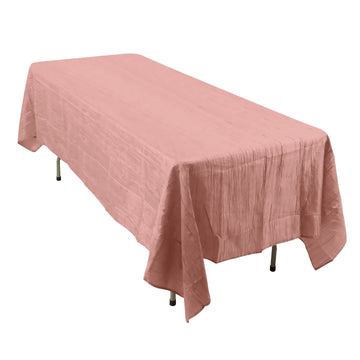 Taffeta 60"x102" Rectangle Tablecloth Dusty Rose - Accordion Crinkle Table Cover