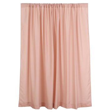 2 Pack Dusty Rose Polyester Event Curtain Drapes, 10ftx8ft Backdrop Event Panels With Rod Pockets 130 GSM
