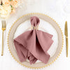 5 Pack | Dusty Rose Seamless Cloth Dinner Napkins, Wrinkle Resistant Linen | 17inchx17inch