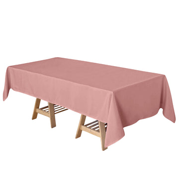 60"x102" Dusty Rose Seamless Polyester Rectangular Tablecloth