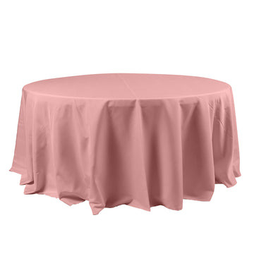 120" Dusty Rose Seamless Polyester Round Tablecloth