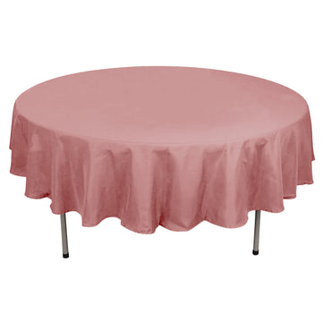 90" Dusty Rose Seamless Polyester Round Tablecloth