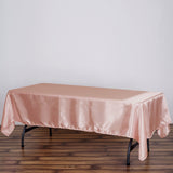 60x102 Dusty Rose Satin Rectangular Tablecloth