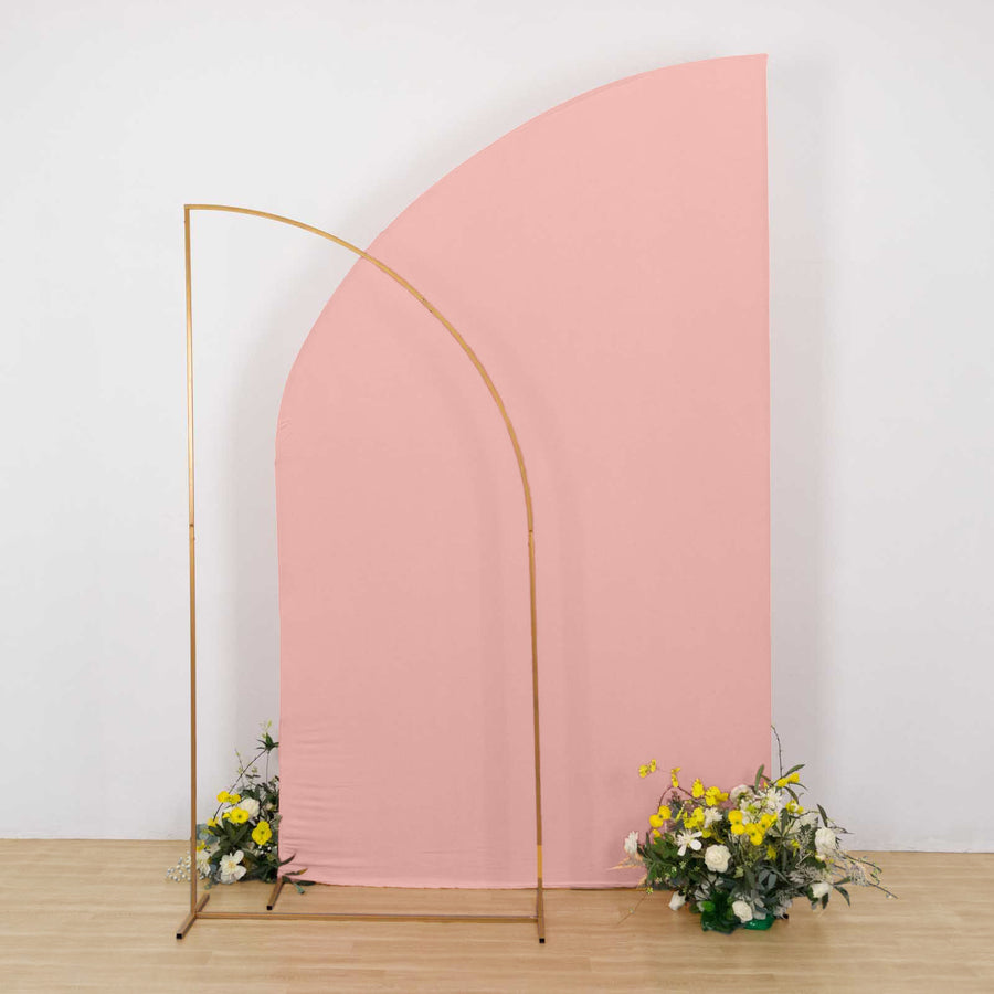 8ft Dusty Rose Spandex Fitted Wedding Arch Cover For Half Moon Top Chiara Backdrop Stand