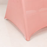 Dusty Rose Spandex Folding Chair Covers with Silver Rhinestone Buckled Sash Band