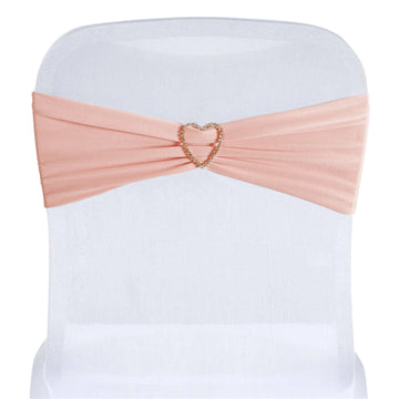 5 Pack | 5"x12" Dusty Rose Spandex Stretch Chair Sashes Bands